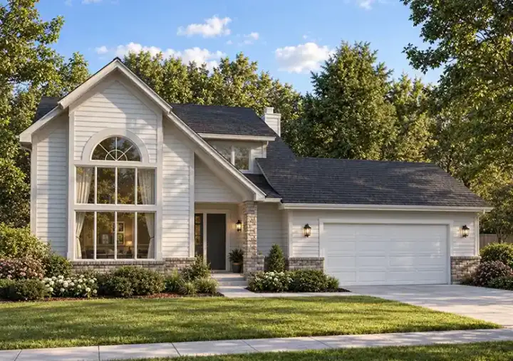 Traditional house plans 46-376 - front exterior, 1,894 sq ft, 3 bed, 2 bath house plans | Monster House Plans