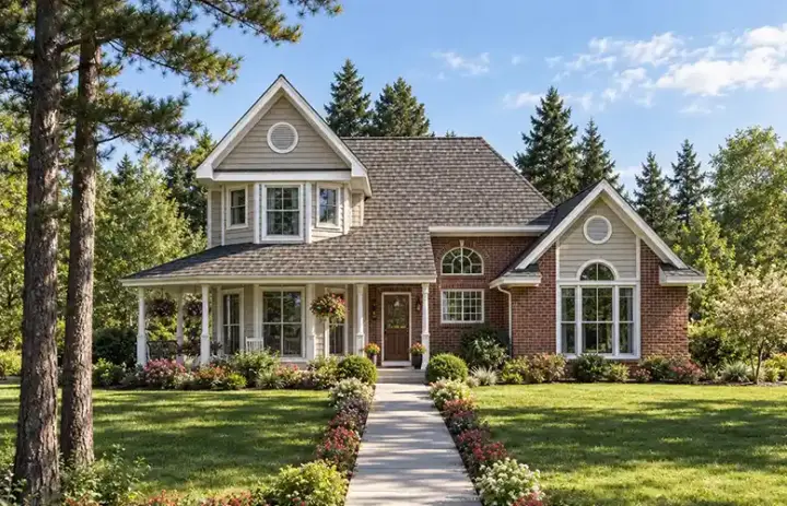 Country house plans 46-386 - front exterior, 2,114 sq ft, 3 bed, 2 bath house plans | Monster House Plans