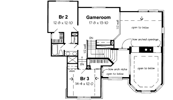 Upper/Second Floor Plan: 46-388