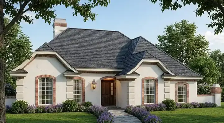 Mediterranean house plans 46-391 - front exterior, 2,070 sq ft, 4 bed, 3 bath house plans | Monster House Plans