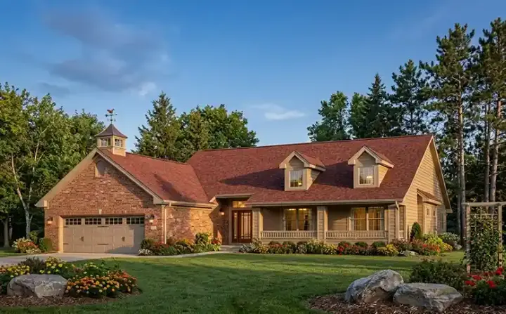 Traditional house plans 46-403 - front exterior, 1,700 sq ft, 3 bed, 2 bath house plans | Monster House Plans