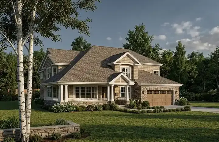 Traditional house plans 46-406 - front exterior, 2,484 sq ft, 3 bed, 3 bath house plans | Monster House Plans