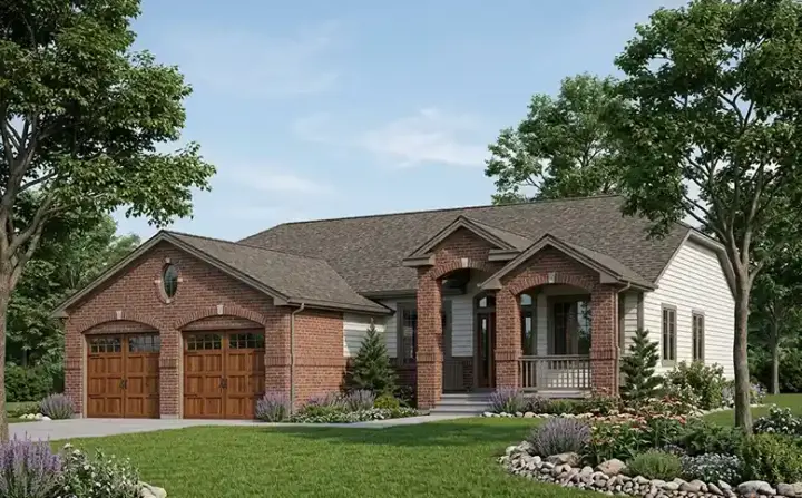 Traditional house plans 46-409 - front exterior, 2,108 sq ft, 3 bed, 2 bath house plans | Monster House Plans