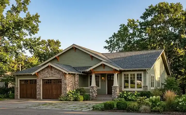 Traditional house plans 46-410 - front exterior, 2,108 sq ft, 3 bed, 2 bath house plans | Monster House Plans