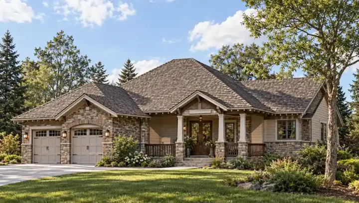 Traditional house plans 46-412 - front exterior, 2,010 sq ft, 3 bed, 2 bath house plans | Monster House Plans