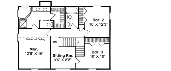 Upper/Second Floor Plan: 46-442