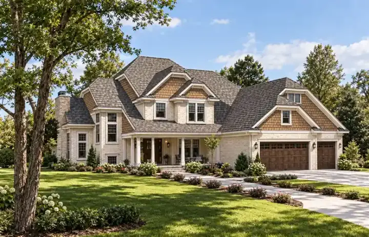 Traditional house plans 46-457 - front exterior, 2,616 sq ft, 3 bed, 3 bath house plans | Monster House Plans