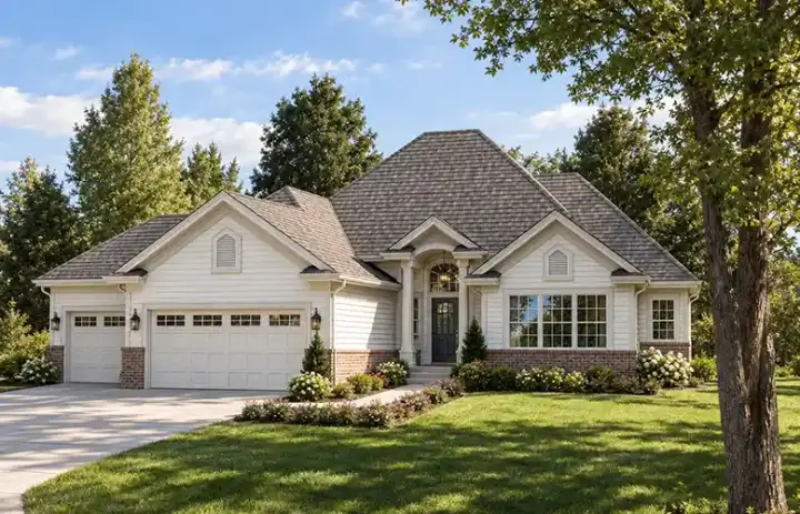 Traditional house plans 46-467 - front exterior, 2,504 sq ft, 3 bed, 2 bath house plans | Monster House Plans