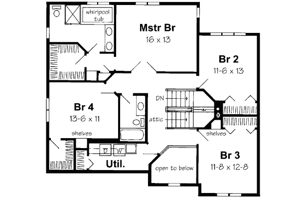 Upper/Second Floor Plan: 46-468