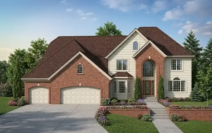 Traditional house plans 46-471 - front exterior, 3,065 sq ft, 4 bed, 2 bath house plans | Monster House Plans