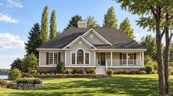 Traditional house plans 46-485 - front exterior, 1,821 sq ft, 3 bed, 2 bath house plans | Monster House Plans