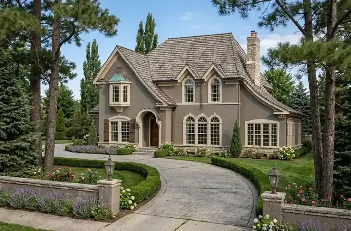 European house plans 46-491 - front exterior, 2,893 sq ft, 4 bed, 3 bath house plans | Monster House Plans