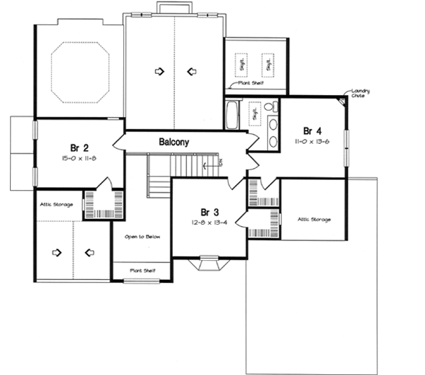 Upper/Second Floor Plan: 46-500