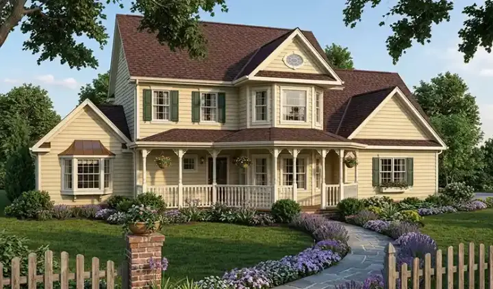 Southern house plans 46-532 - front exterior, 2,044 sq ft, 3 bed, 2 bath house plans | Monster House Plans