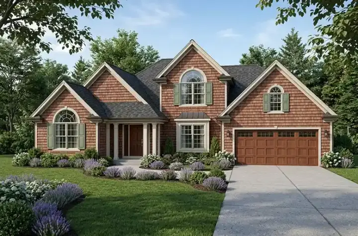 Traditional house plans 46-535 - front exterior, 2,780 sq ft, 3 bed, 2 bath house plans | Monster House Plans