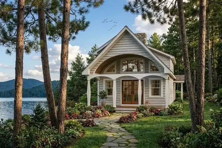 Traditional house plans 46-536 - front exterior, 1,123 sq ft, 2 bed, 2 bath house plans | Monster House Plans