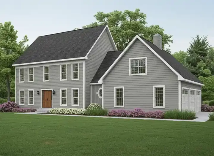 Colonial house plans 46-562 - front exterior, 2,138 sq ft, 3 bed, 2 bath house plans | Monster House Plans