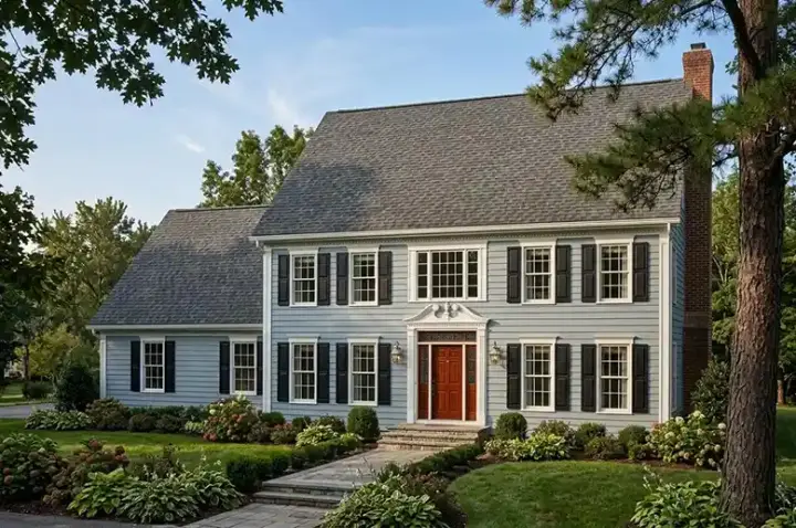 Colonial house plans 46-565 - front exterior, 2,616 sq ft, 4 bed, 2 bath house plans | Monster House Plans