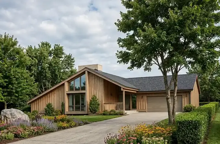 Contemporary house plans 46-580 - front exterior, 1,512 sq ft, 3 bed, 2 bath house plans | Monster House Plans