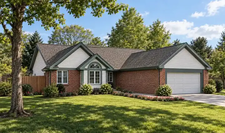Traditional house plans 46-589 - front exterior, 1,642 sq ft, 3 bed, 2 bath house plans | Monster House Plans