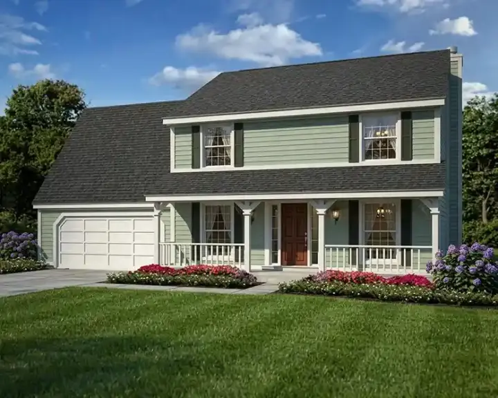 Traditional house plans 46-593 - front exterior, 1,960 sq ft, 4 bed, 2 bath house plans | Monster House Plans