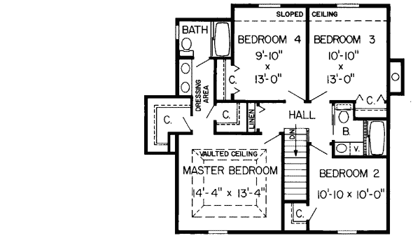 Upper/Second Floor Plan: 46-593