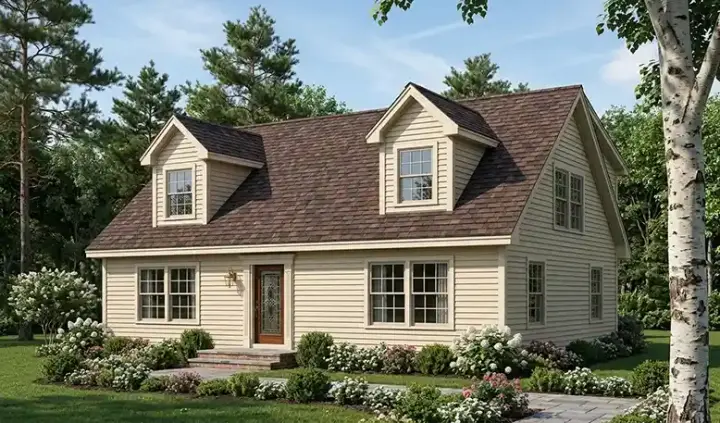 Colonial house plans 46-606 - front exterior, 1,757 sq ft, 4 bed, 3 bath house plans | Monster House Plans