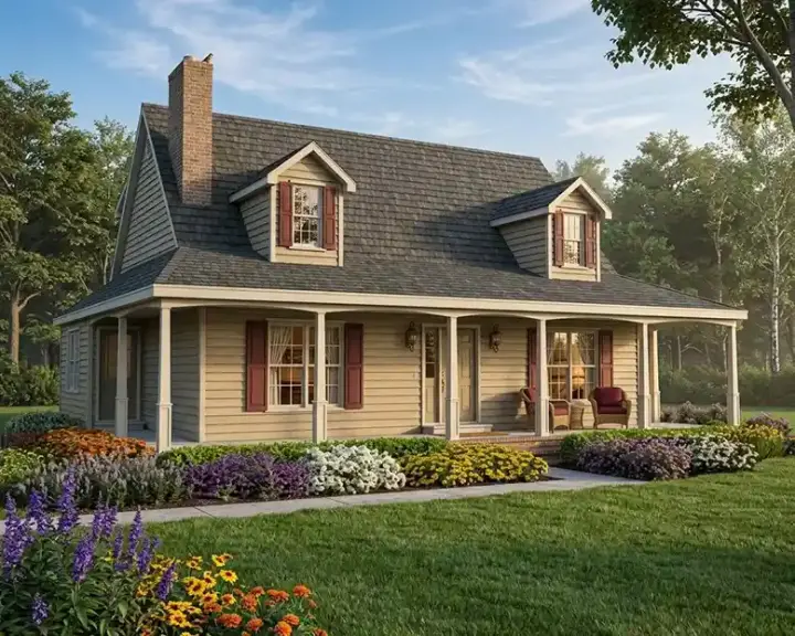 Country house plans 46-616 - front exterior, 1,560 sq ft, 3 bed, 2 bath house plans | Monster House Plans