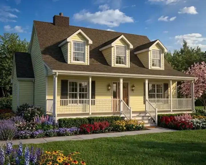 Country house plans 46-617 - front exterior, 1,560 sq ft, 3 bed, 2 bath house plans | Monster House Plans