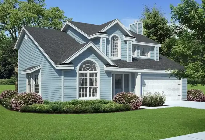 Traditional house plans 46-627 - front exterior, 1,930 sq ft, 3 bed, 2 bath house plans | Monster House Plans