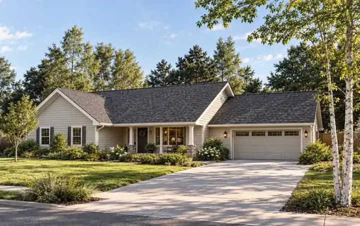 Traditional house plans 46-636 - front exterior, 1,373 sq ft, 3 bed, 2 bath house plans | Monster House Plans