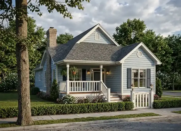 Country house plans 46-741 - front exterior, 1,451 sq ft, 3 bed, 2 bath house plans | Monster House Plans