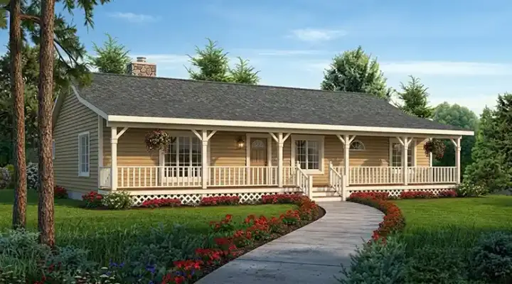 Country house plans 46-749 - front exterior, 1,792 sq ft, 3 bed, 2 bath house plans | Monster House Plans