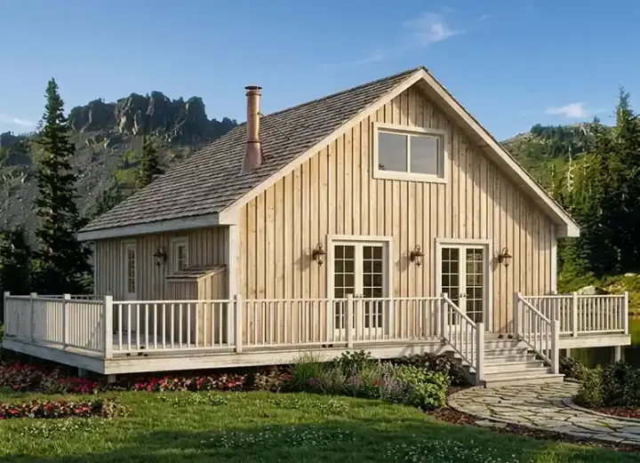 Traditional house plans 46-751 - front exterior, 1,090 sq ft, 2 bed, 1 bath house plans | Monster House Plans