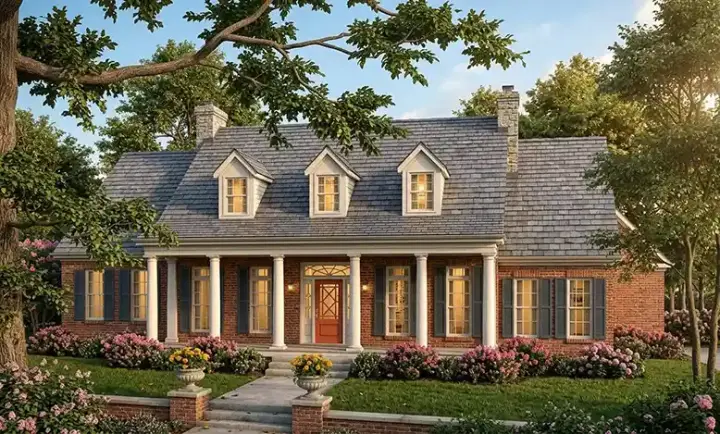 Southern house plans 47-103 - front exterior, 2,122 sq ft, 3 bed, 2 bath house plans | Monster House Plans