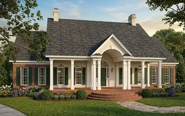 Southern house plans 47-104 - front exterior, 2,085 sq ft, 3 bed, 2 bath house plans | Monster House Plans