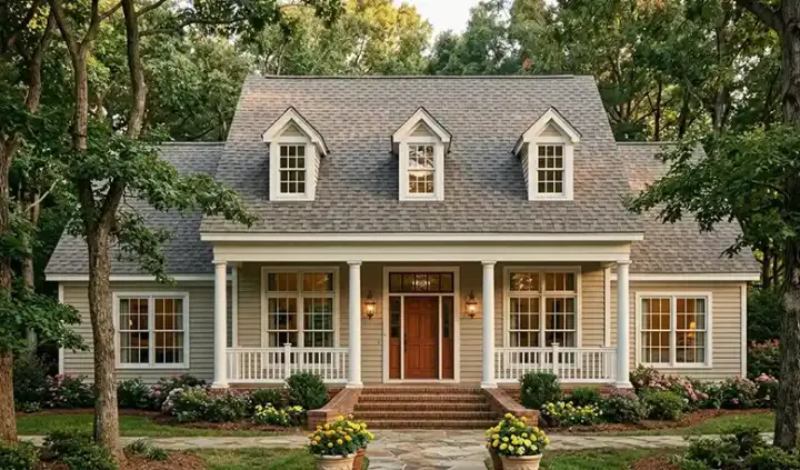 Country house plans 47-107 - front exterior, 3,593 sq ft, 6 bed, 4 bath house plans | Monster House Plans