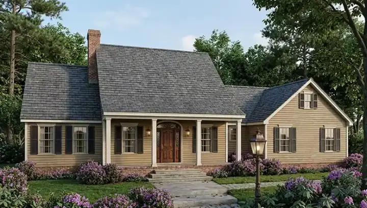 Country house plans 47-114 - front exterior, 2,014 sq ft, 3 bed, 2 bath house plans | Monster House Plans