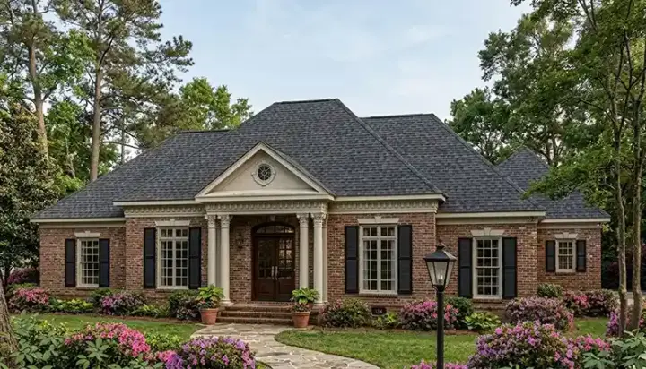Southern Colonial house plans 47-115 - front exterior, 3,084 sq ft, 4 bed, 2 bath house plans | Monster House Plans