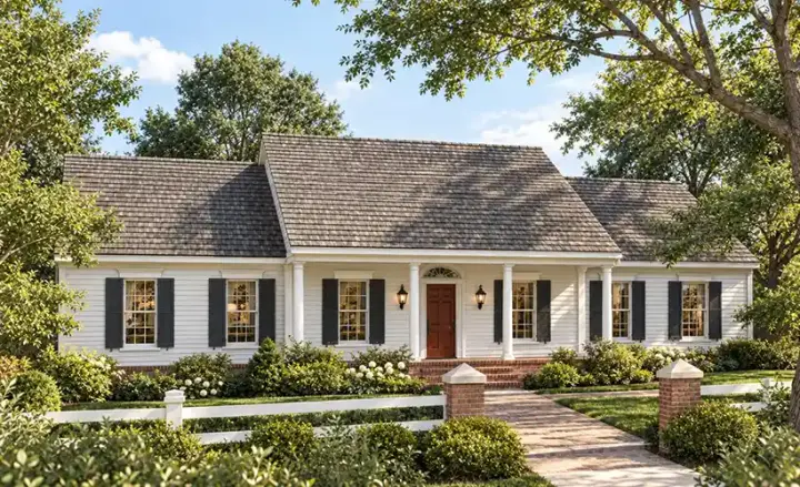 Country house plans 47-118 - front exterior, 1,670 sq ft, 3 bed, 2 bath house plans | Monster House Plans
