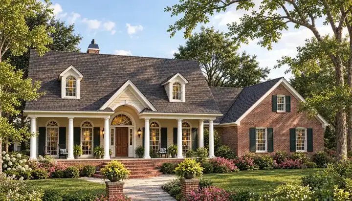 Southern house plans 47-119 - front exterior, 2,373 sq ft, 3 bed, 2 bath house plans | Monster House Plans