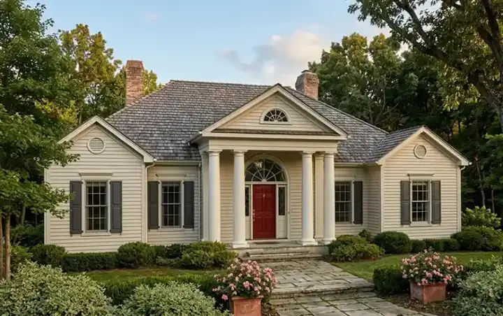 Georgian house plans 47-120 - front exterior, 2,402 sq ft, 4 bed, 2 bath house plans | Monster House Plans