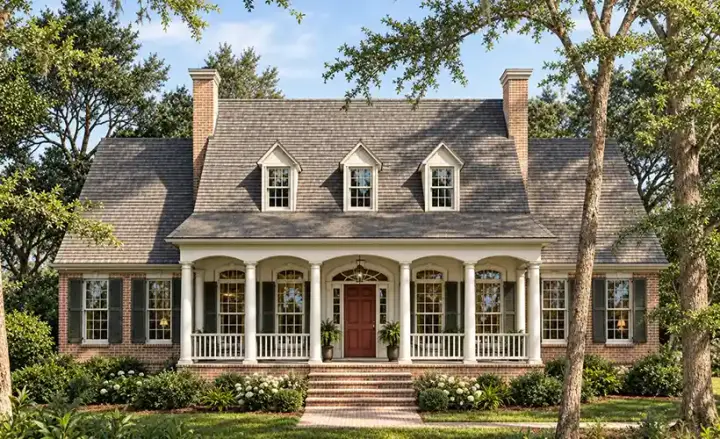 Southern house plans 47-134 - front exterior, 2,683 sq ft, 3 bed, 2 bath house plans | Monster House Plans