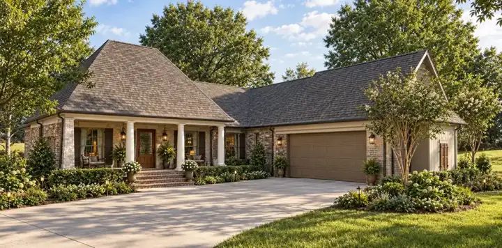 Southern house plans 47-137 - front exterior, 2,365 sq ft, 4 bed, 3 bath house plans | Monster House Plans