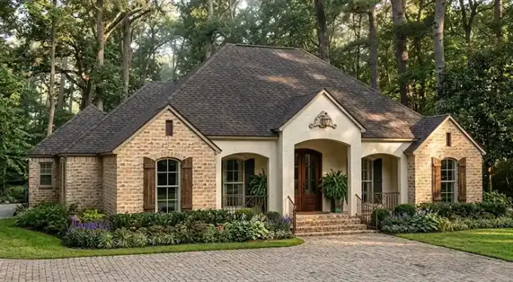 Traditional house plans 47-139 - front exterior, 2,613 sq ft, 3 bed, 2 bath house plans | Monster House Plans
