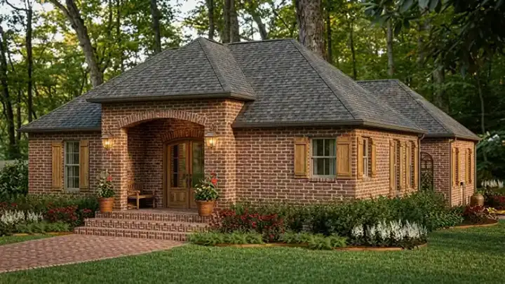 Traditional house plans 47-144 - front exterior, 1,686 sq ft, 3 bed, 2 bath house plans | Monster House Plans