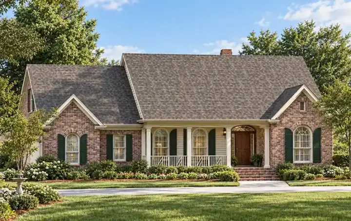 Southern house plans 47-147 - front exterior, 1,984 sq ft, 3 bed, 2 bath house plans | Monster House Plans