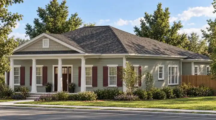 Southern house plans 47-151 - front exterior, 2,222 sq ft, 3 bed, 2 bath house plans | Monster House Plans