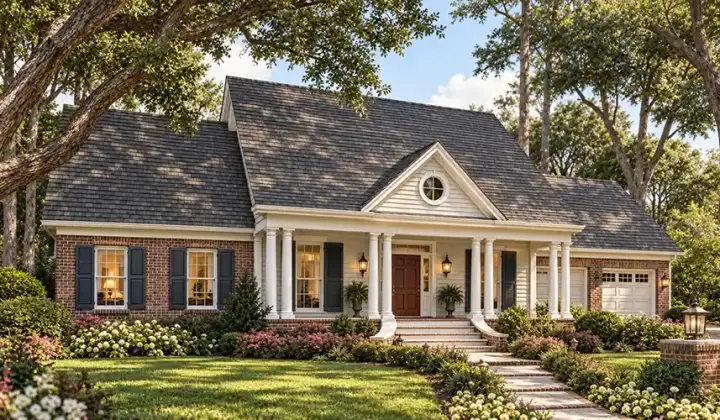 Southern house plans 47-155 - front exterior, 1,997 sq ft, 3 bed, 2 bath house plans | Monster House Plans