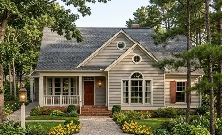 Country house plans 47-163 - front exterior, 1,539 sq ft, 3 bed, 2 bath house plans | Monster House Plans